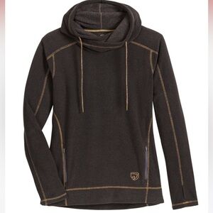 NOBLE EQUESTRIAN Black Asphalt Autumn Cozy Cowl Pullover Fleece Hoodie Sz M